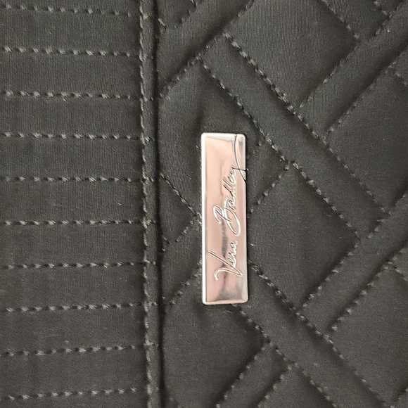 Vera Bradley Purse Tote Quilted Black Yellow - Picture 2 of 7